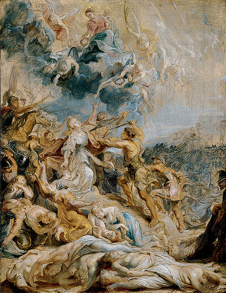 Archivo:'The Martyrdom of Saint Ursula and the Eleven Thousand Maidens', oil on panel painting by Peter Paul Rubens.jpg