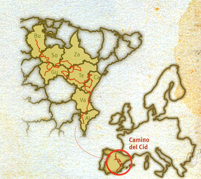 Archivo:Mapa El Camino del Cid.jpg